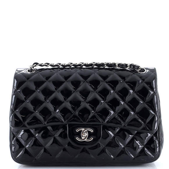 Chanel Jumbo Classic Double Flap Bag Quilted Patent - Picture 1 of 7